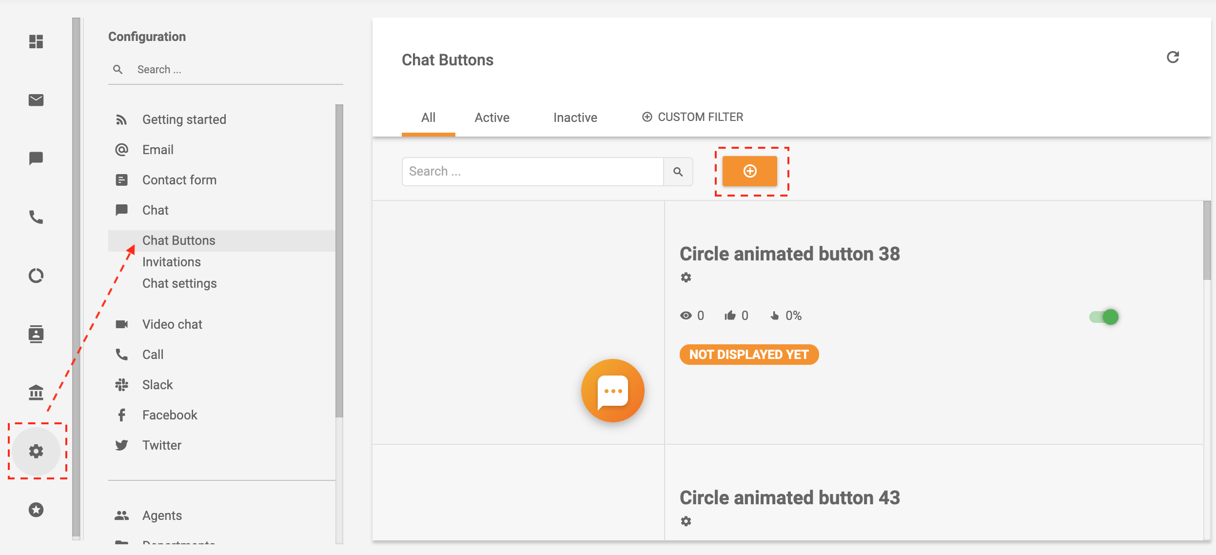 LiveAgent - チャットボタンを作成