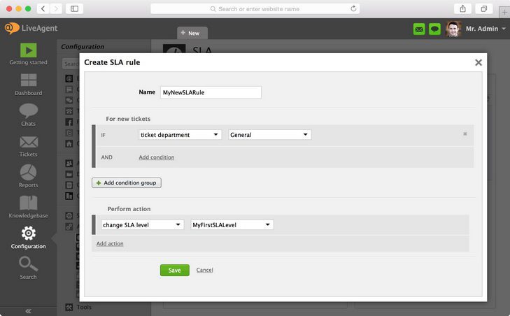 新しい条件を設定し、実行するアクションを指定する方法を示す画像