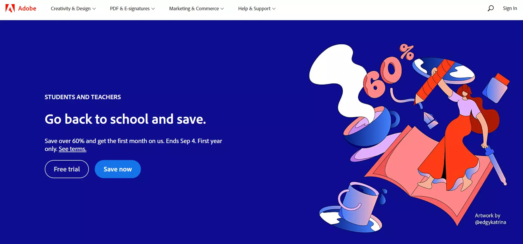 コンテンツ管理システムを紹介するAdobeホームページ。