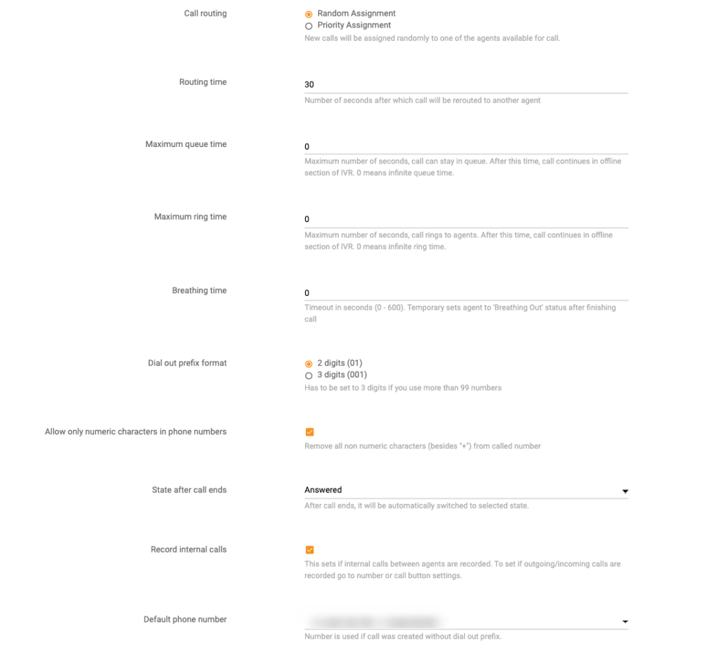 LiveAgent Call center setup