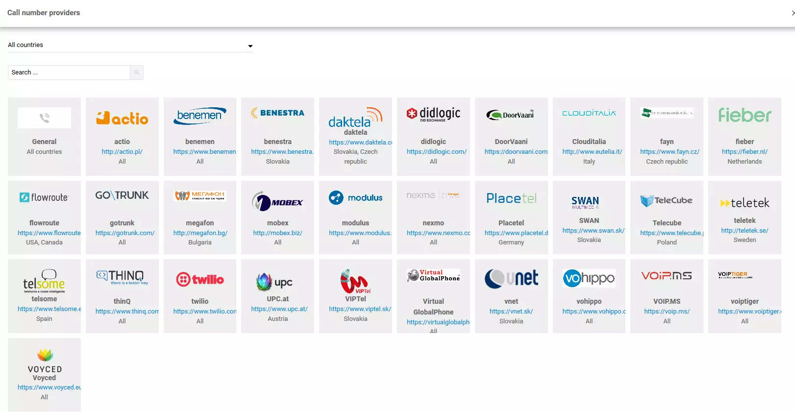 VoIPプロバイダーの選択