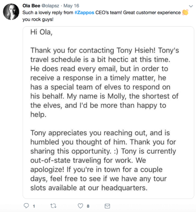 Zapposの返信
