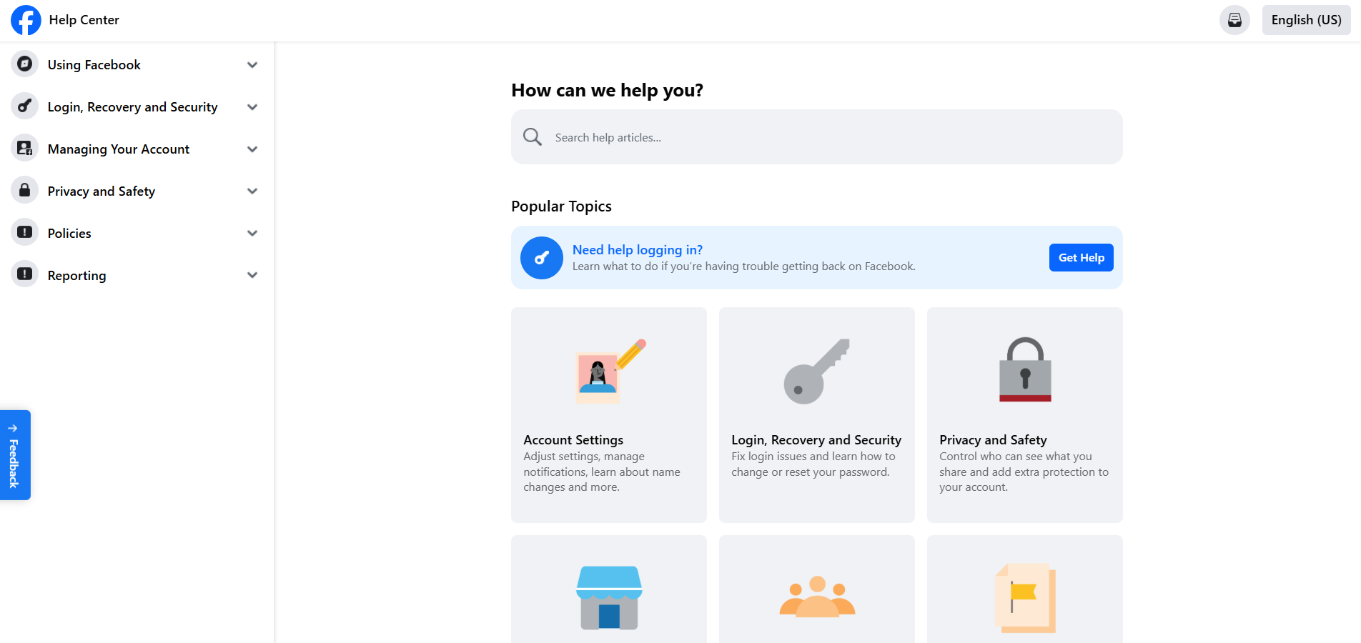 Facebookヘルプデスク連絡先