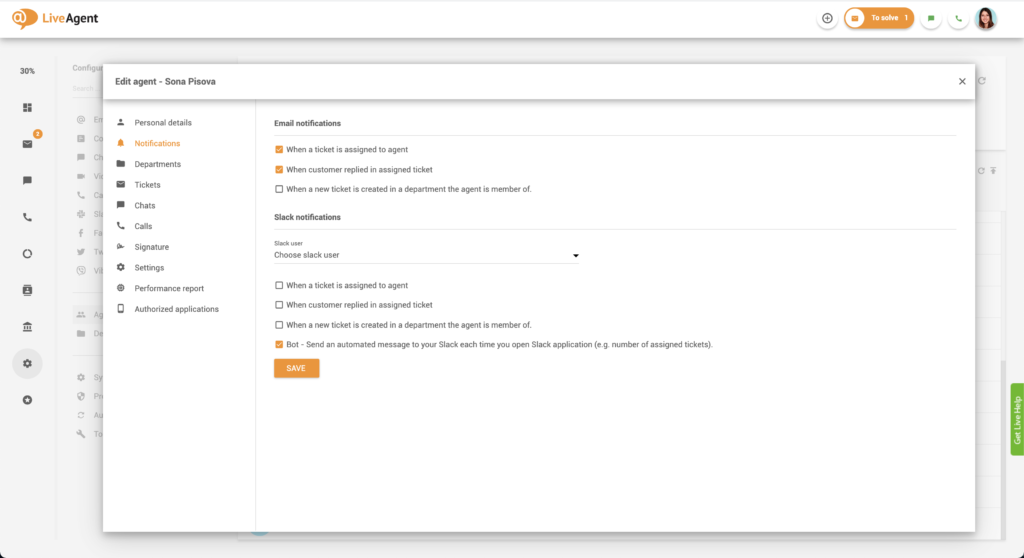 エージェント通知
