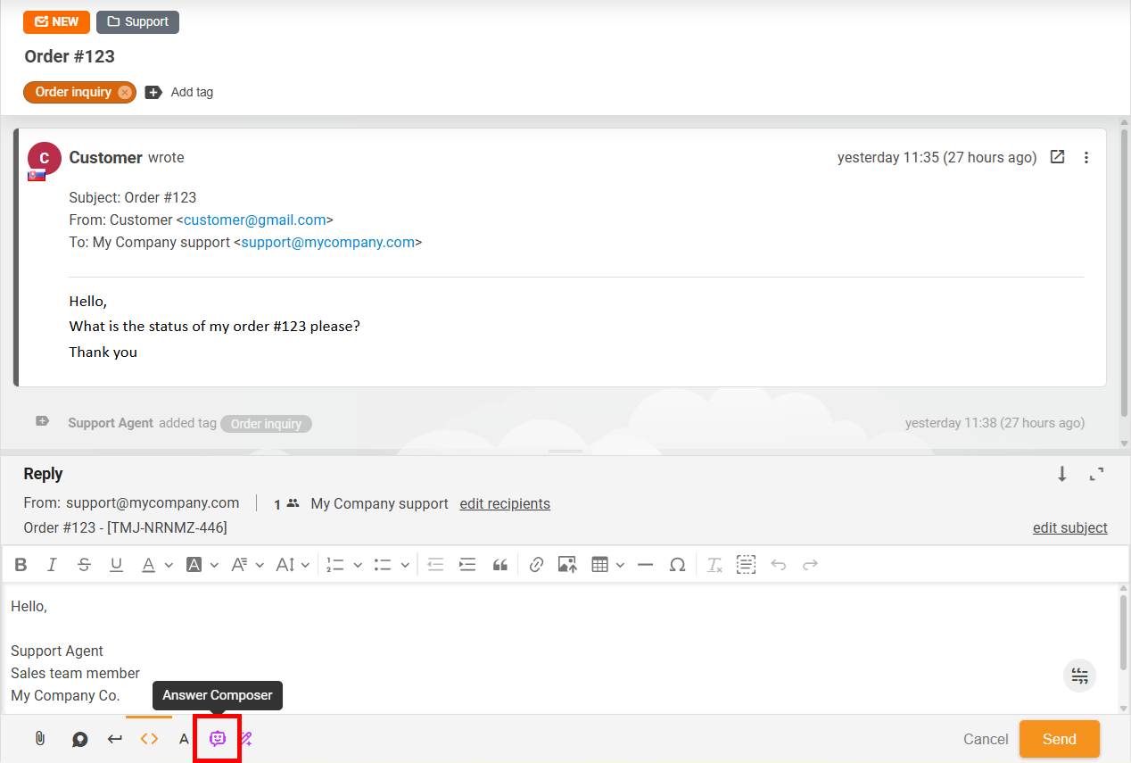 チケット返信を下書きするAIエージェント