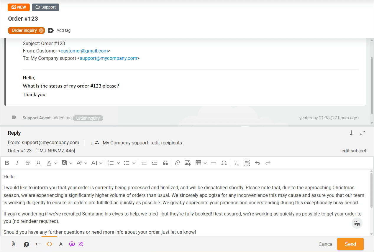 Answer Composerの準備完了返信