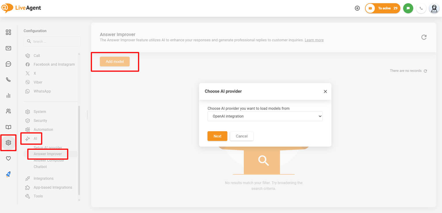 AI Answer Improver対OpenAIプロバイダー統合