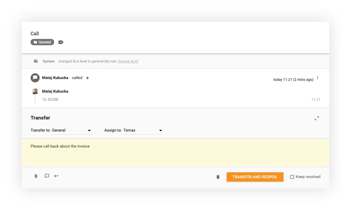 LiveAgentの通話転送機能