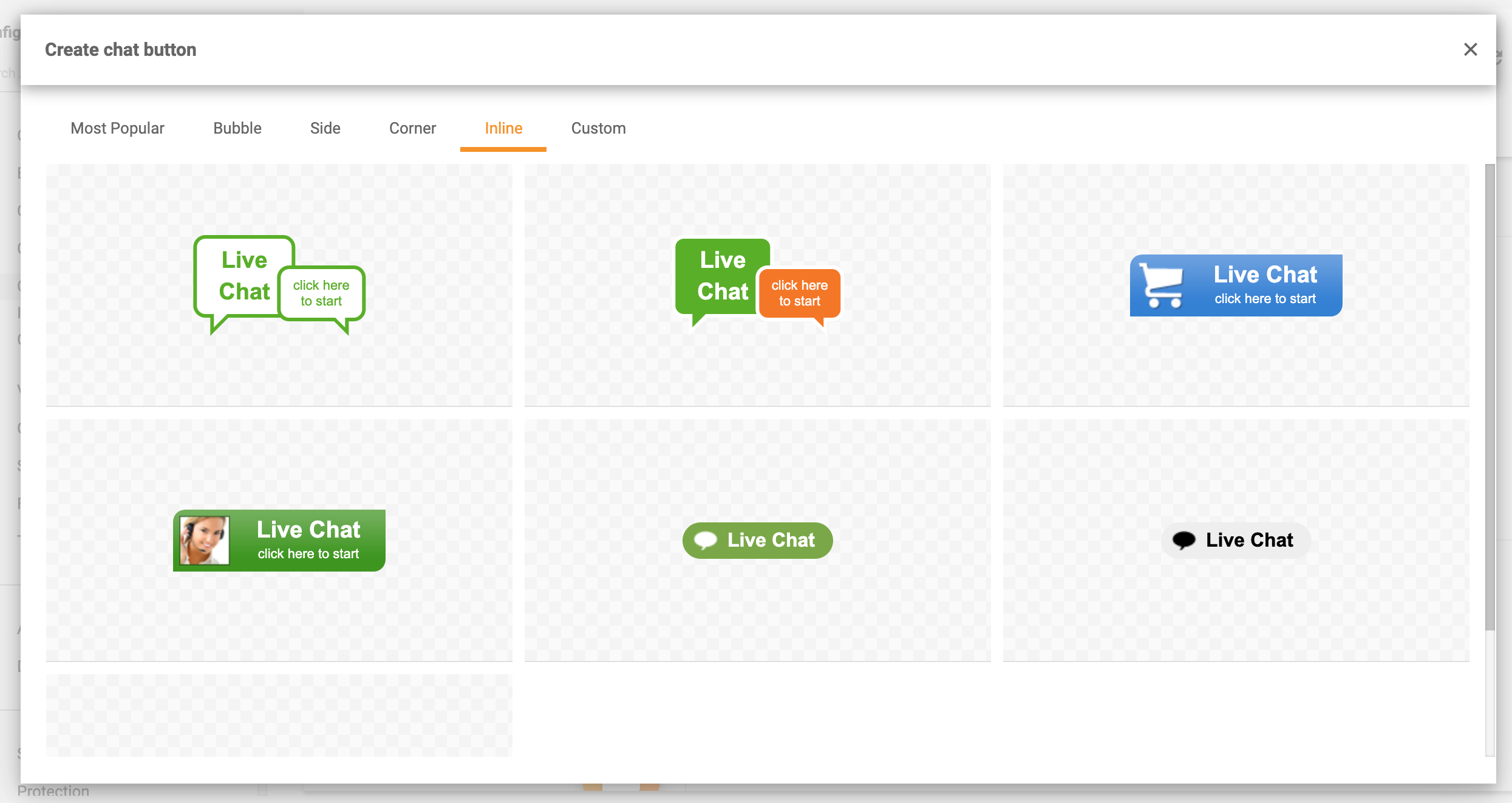 インラインチャットボタン