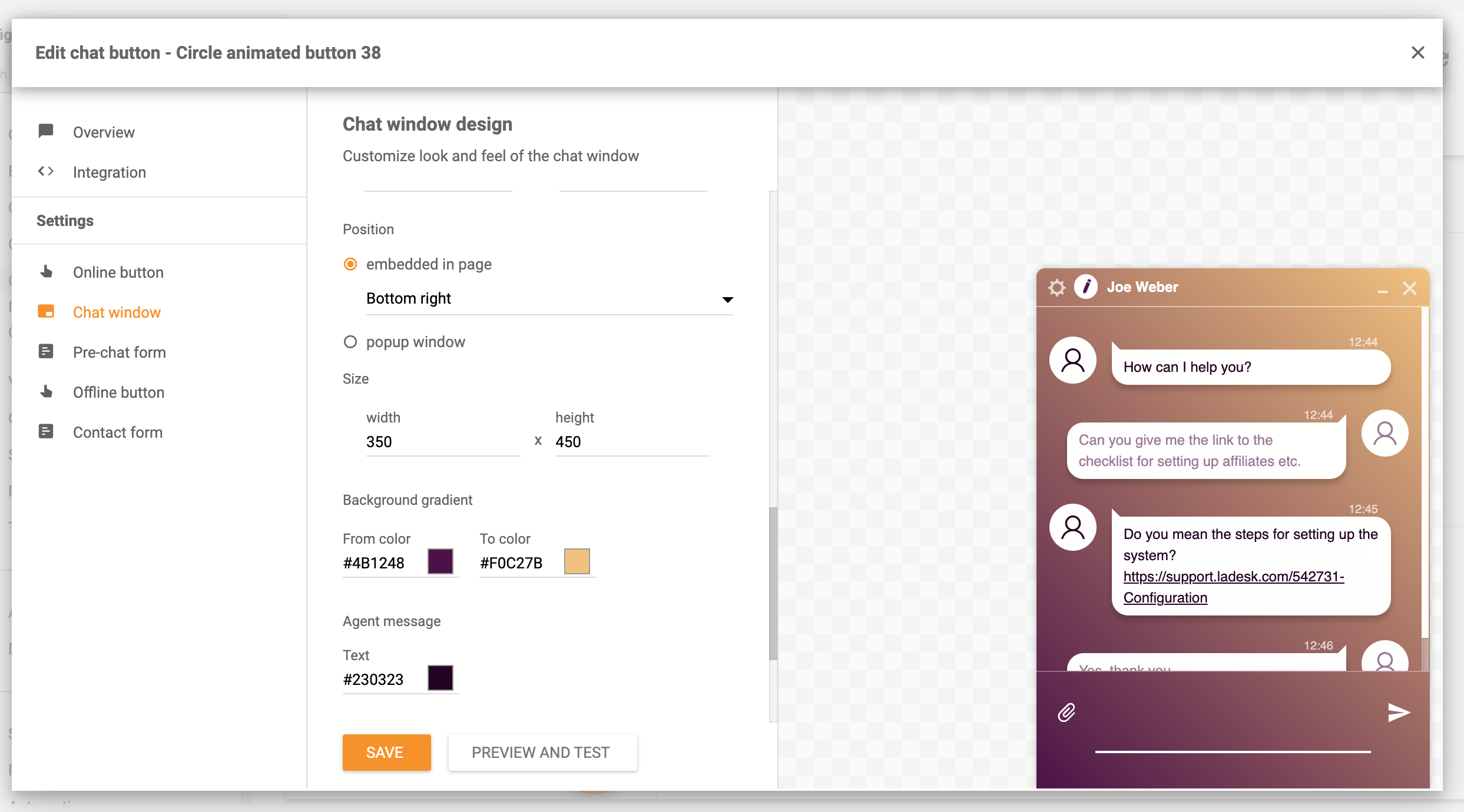 チャットウィンドウドッキング機能