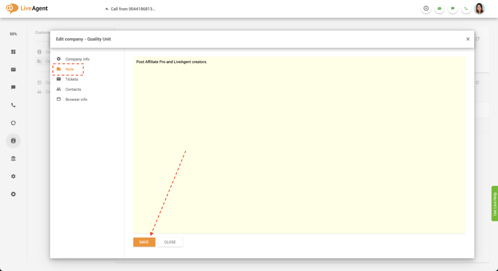 LiveAgentの企業ノート