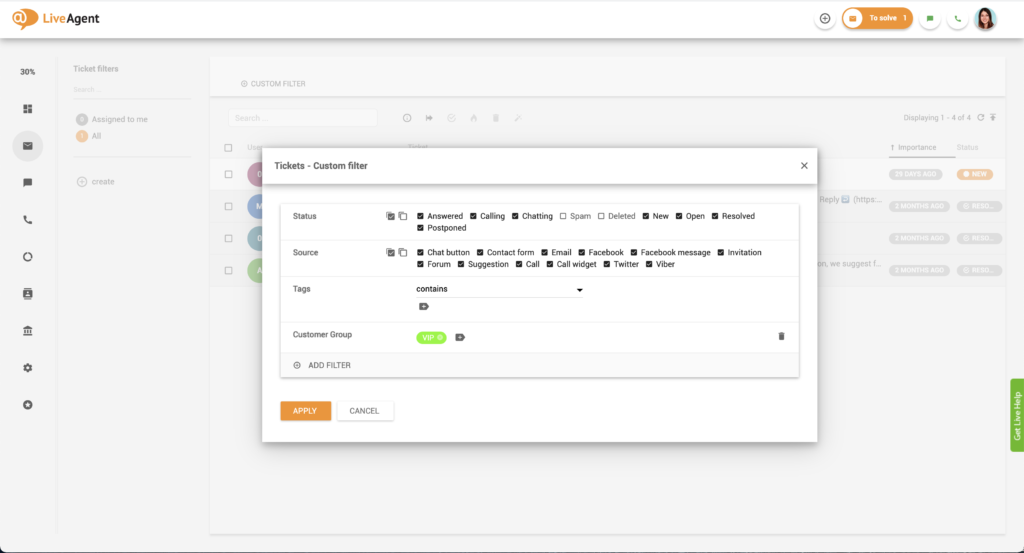 コンタクトグループフィルタリング