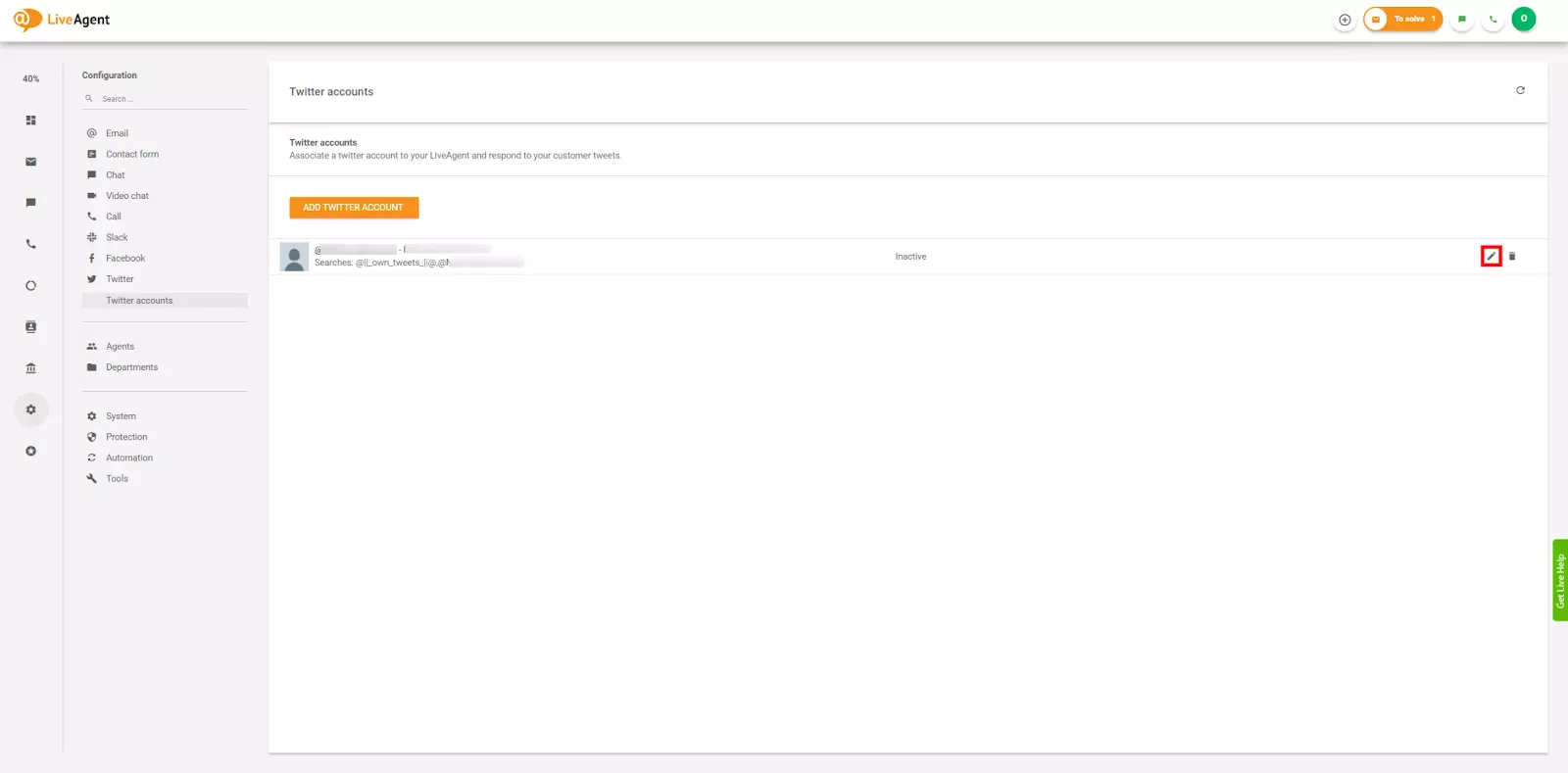 Twitterアカウント設定を編集