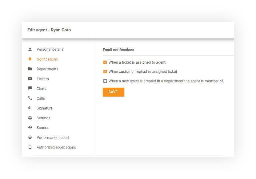 LiveAgentのメール通知
