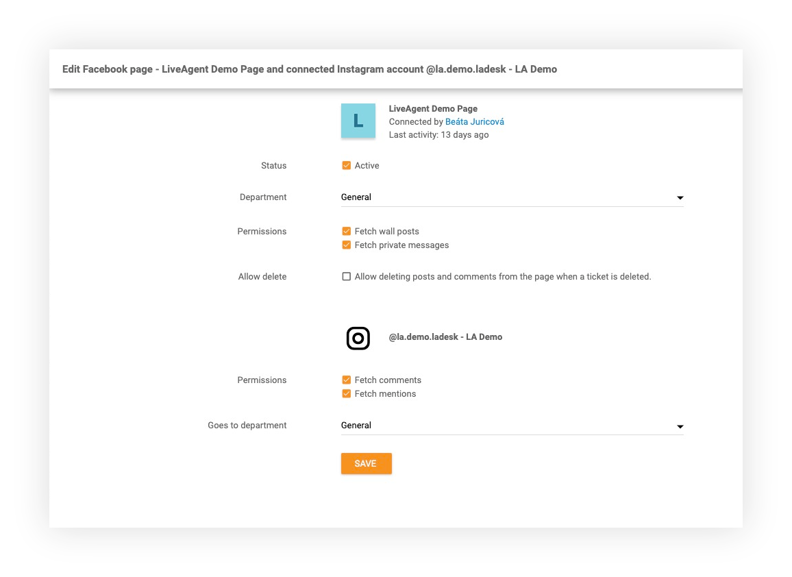 LiveAgentのInstagram機能