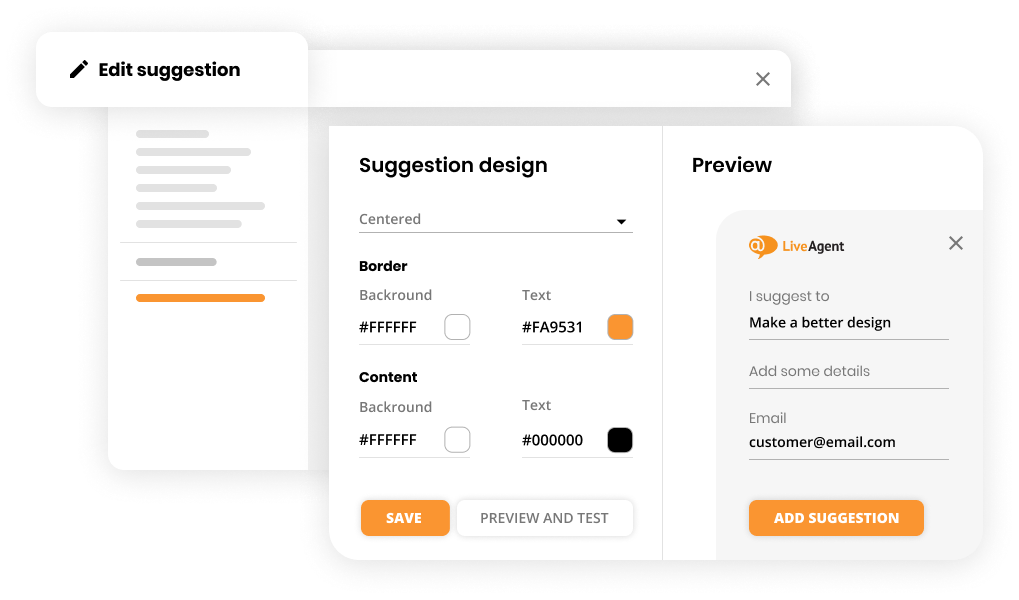 Feedback & suggestions mockup