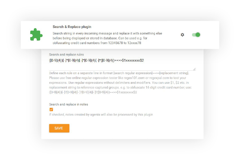 LiveAgentの検索と置換機能