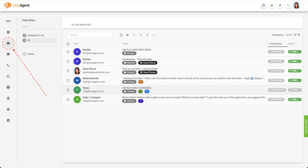 チケットダッシュボード