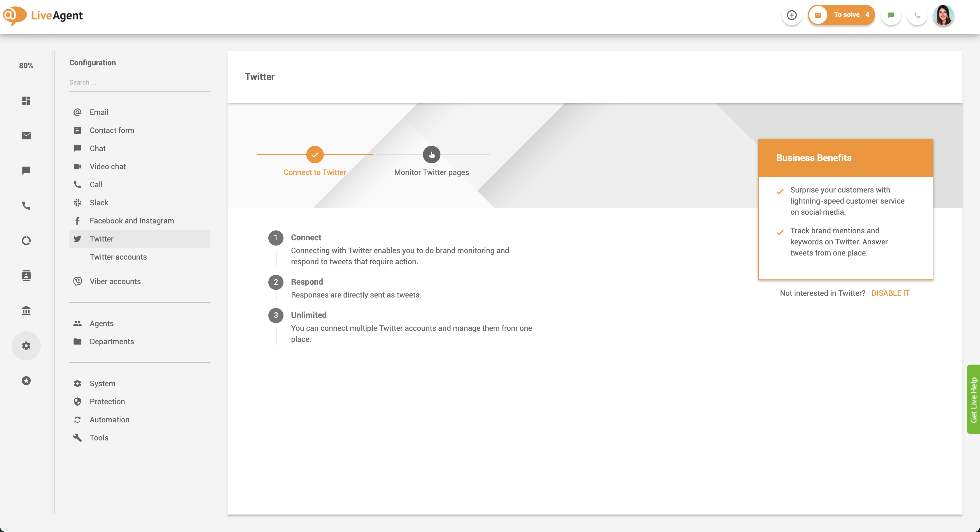 Twitterをユニバーサルインボックスに接続