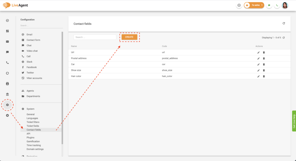 ユニークなコンタクトフィールドを作成