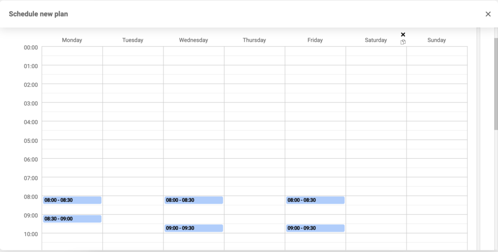デバイススケジューリング設定