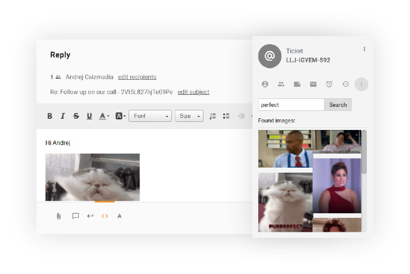 チケットのGIF LiveAgent