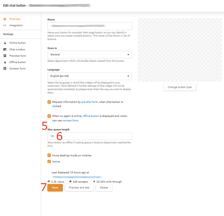 LiveAgentで最大キュー長を10に変更