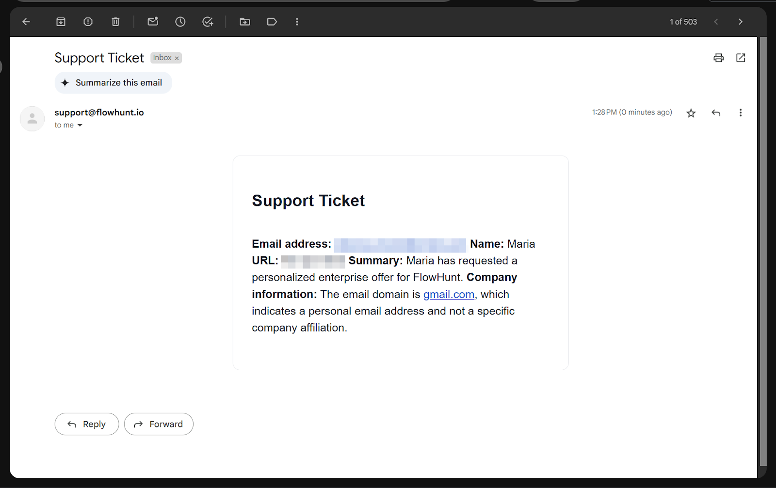 FlowHunt チャットボットからのリード通知
