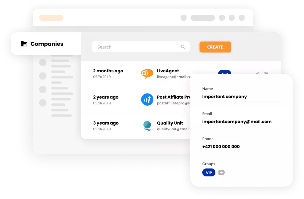 企業機能のモックアップ