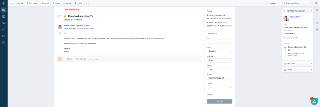 Freshdeskのチケット環境