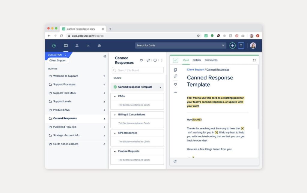 Guruソフトウェアナレッジベースの実用的な例