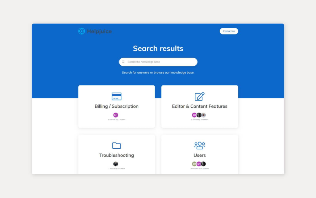 使用中のHelpJuiceナレッジベースシステム
