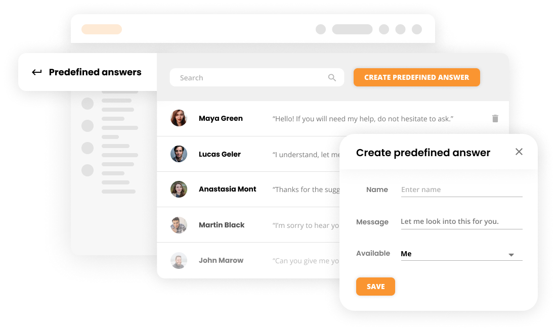 カスタマー満足度ソフトウェアの定義済み回答 - LiveAgent