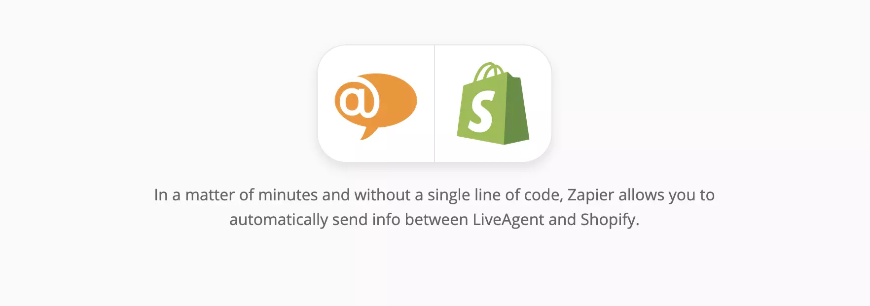 ZapierのLiveAgentおよびShopify統合ページ