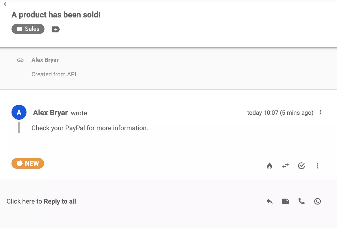 Zapier経由の成功した統合後のLiveAgentのチケットビュー