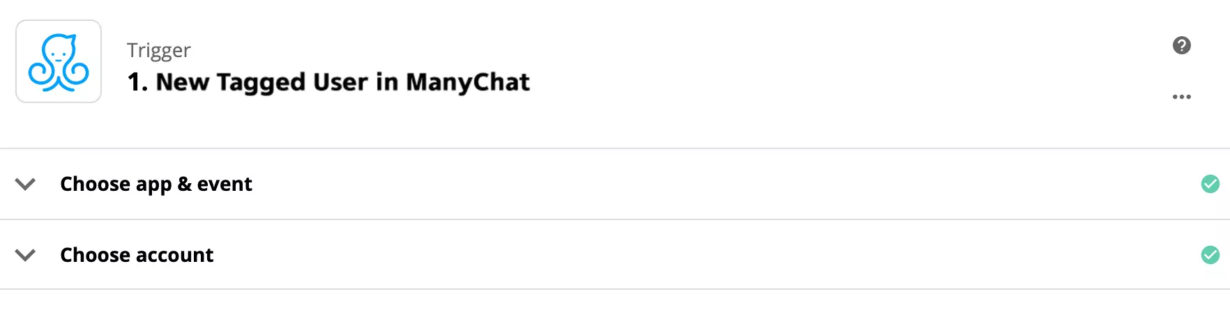 Zapier上のManyChat トリガー設定