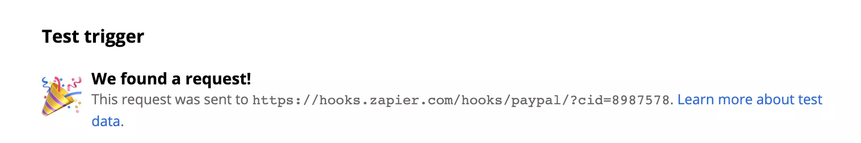 PayPal成功した売上トリガーの成功したテスト