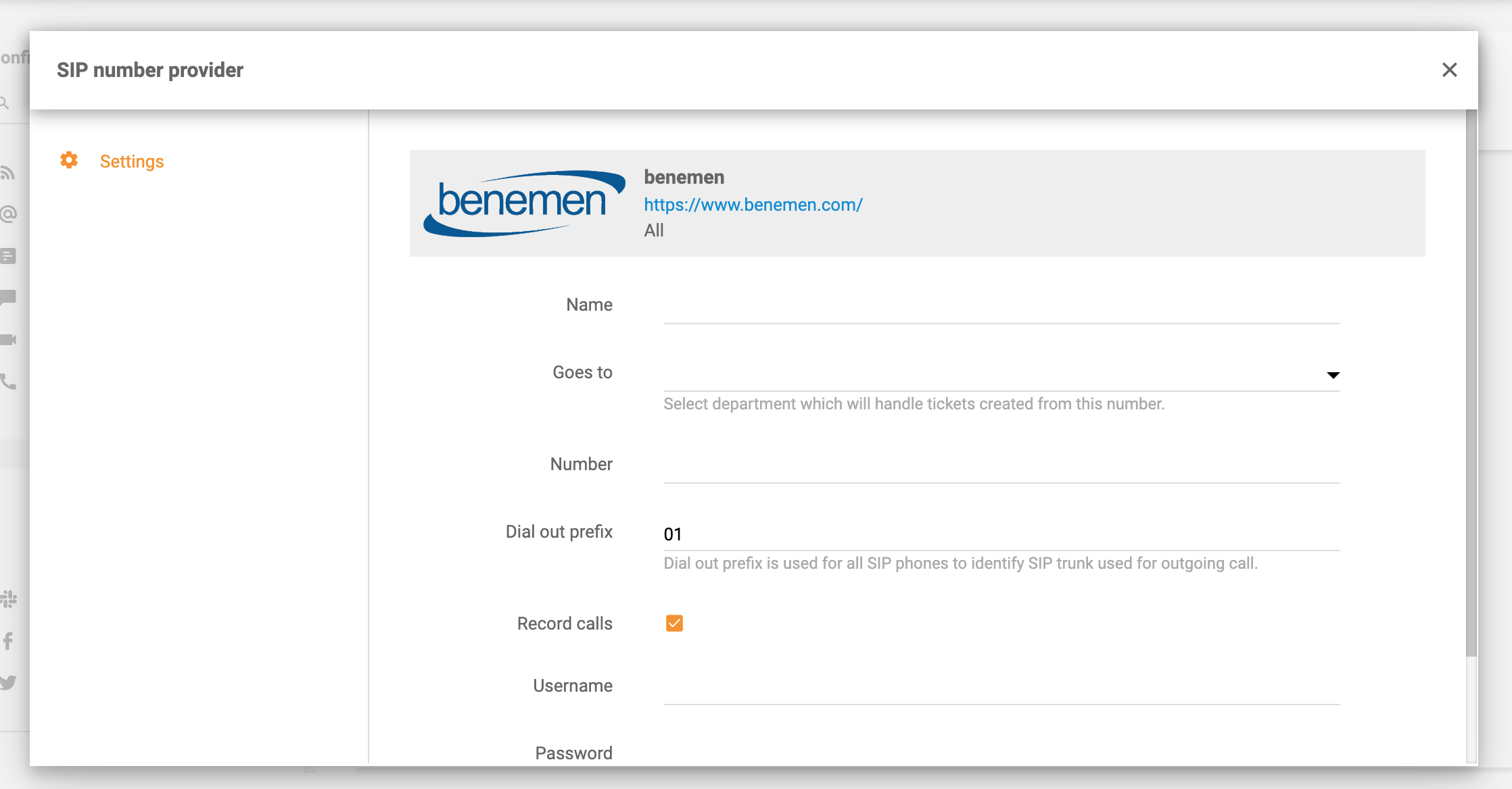 LiveAgentでのBenemen統合