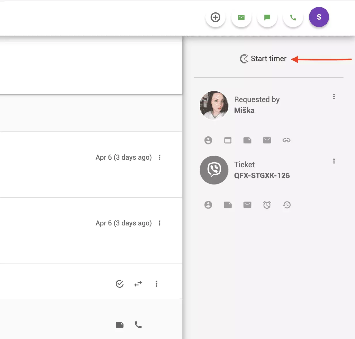 LiveAgentチケット内のClockifyタイマー