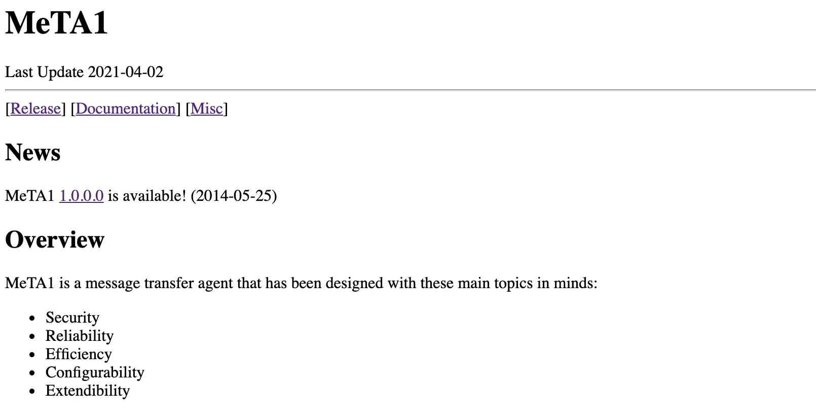 MeTA1ホームページ