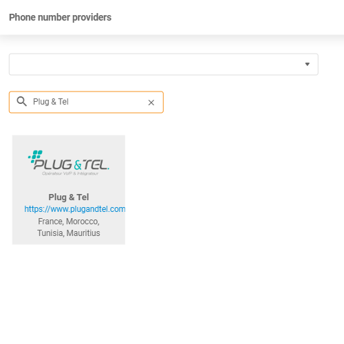 Plug & Telプロバイダー