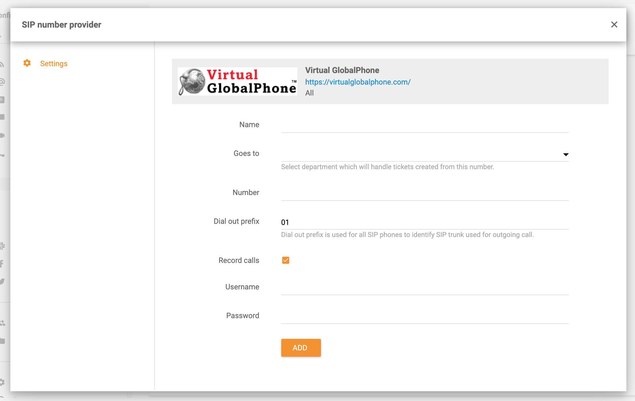 LiveAgentでのバーチャルグローバルフォン統合