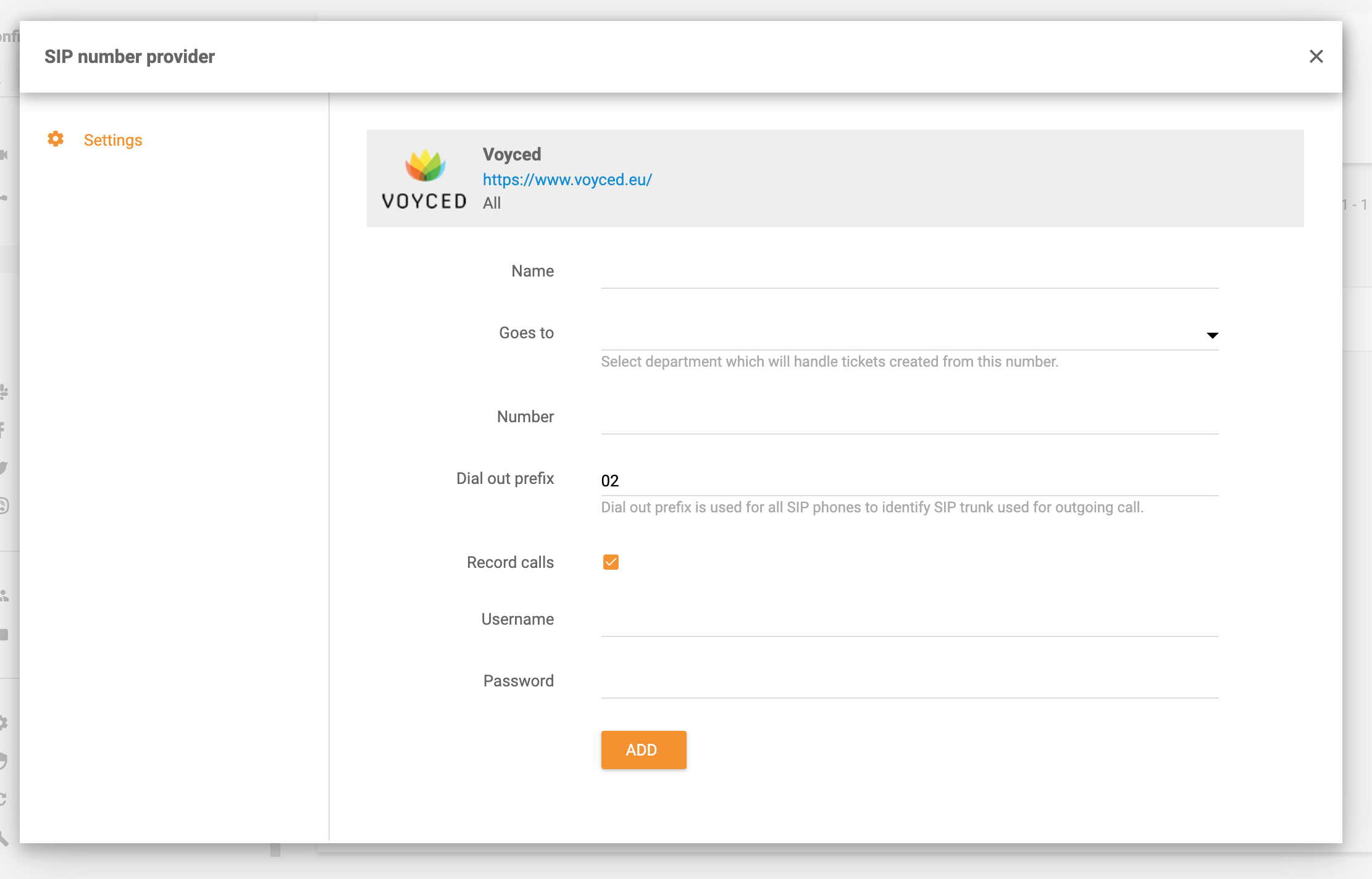 LiveAgent中的Voyced集成