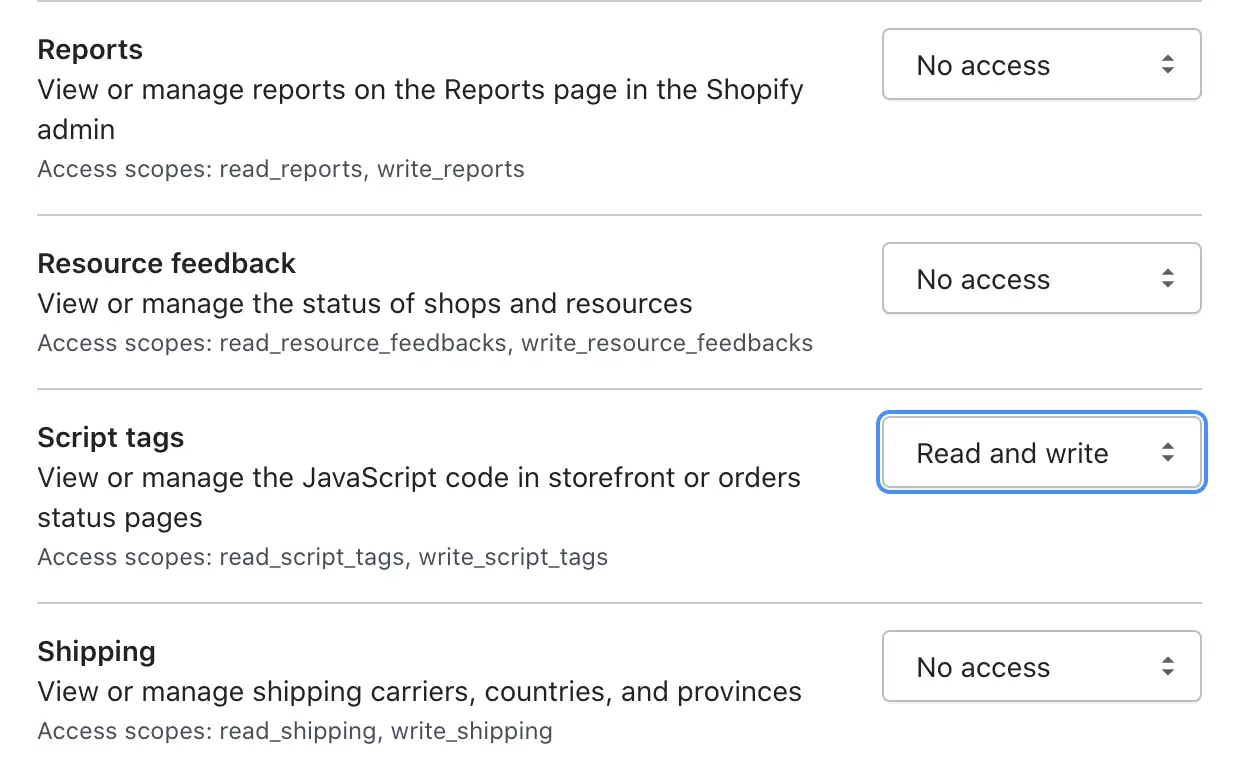 LiveAgentがShopifyデータにアクセスできるようにアクセス許可を手動で変更