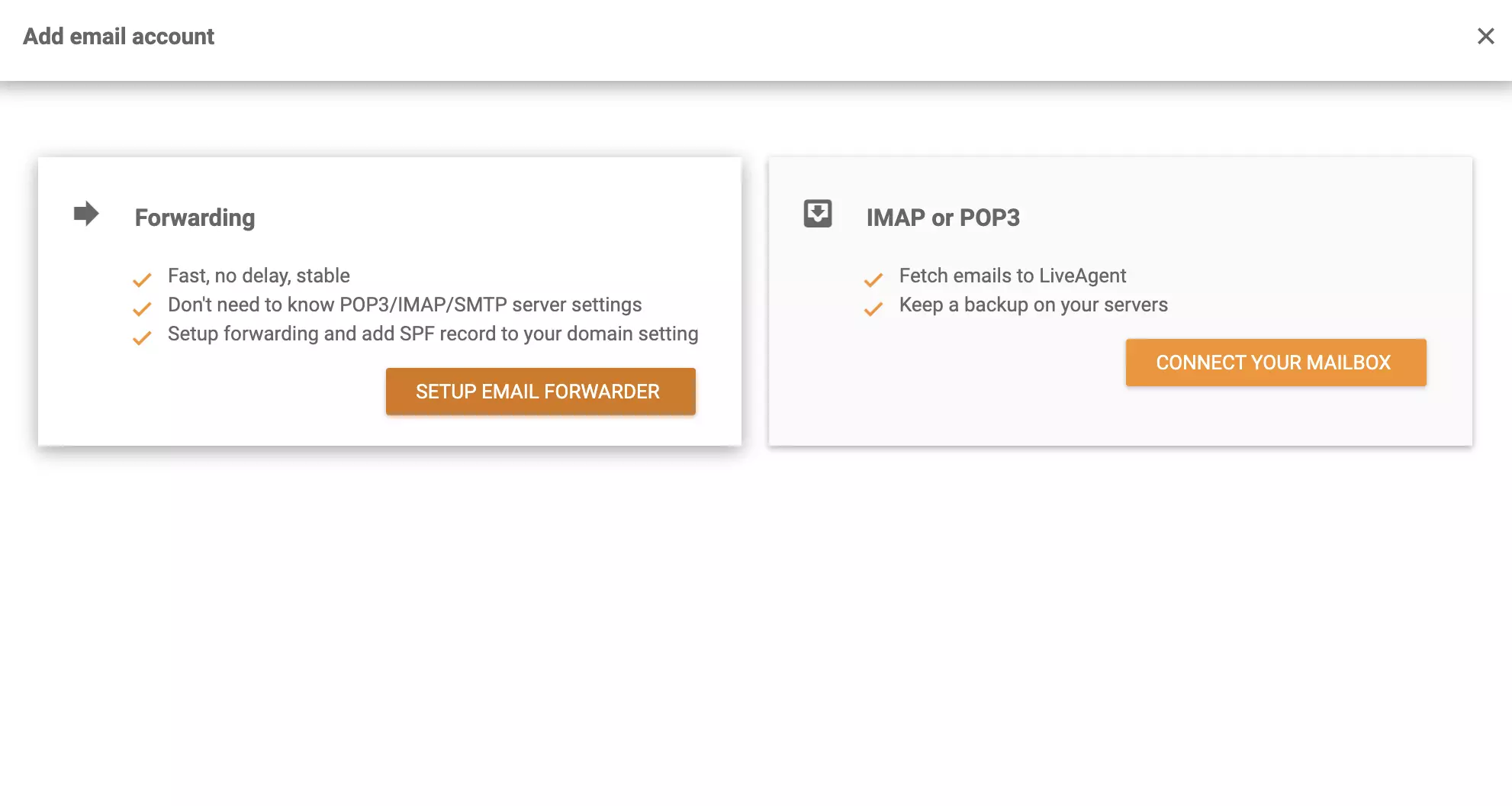 Zoho Mail統合の転送とIMAP/POP3の選択