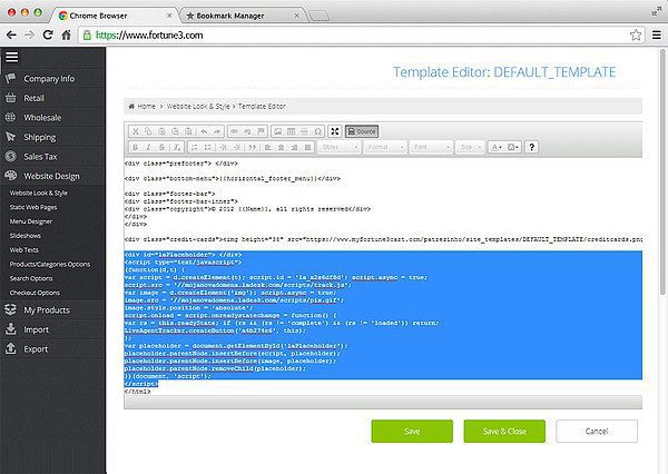 Fortune 3 LiveAgent integration setup