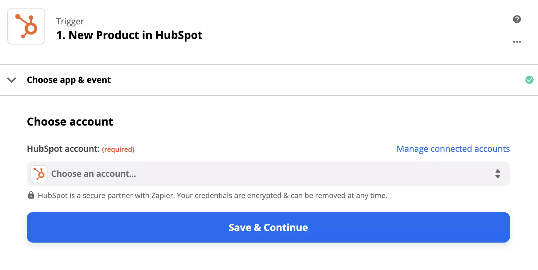 ZapierのHubSpotトリガー構成オプション