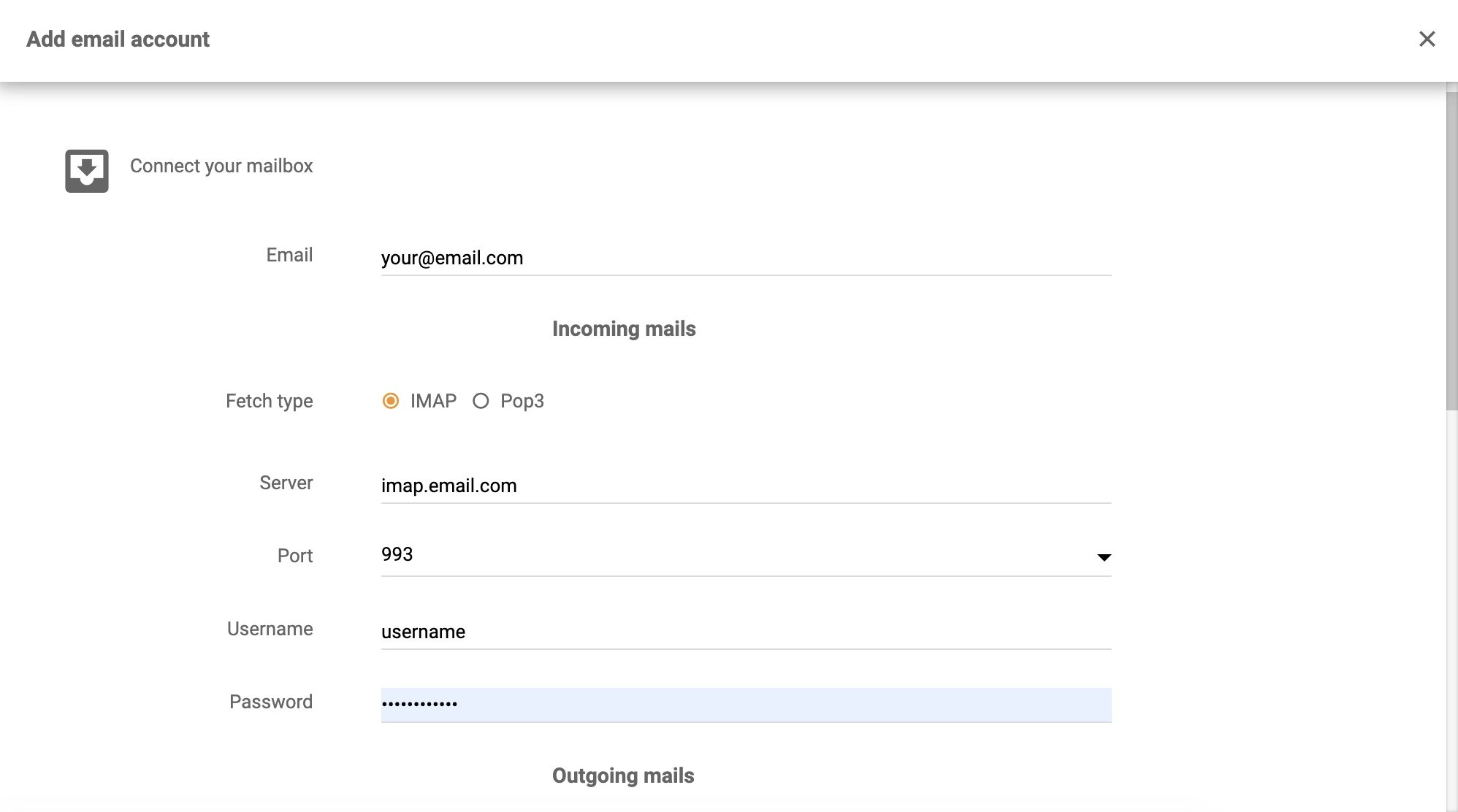 LiveAgent統合設定のDovecot詳細