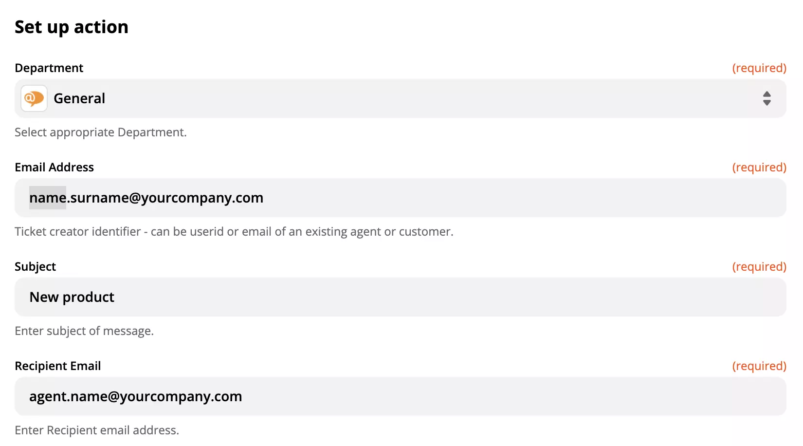 Zapier統合でのLiveAgentアクション設定