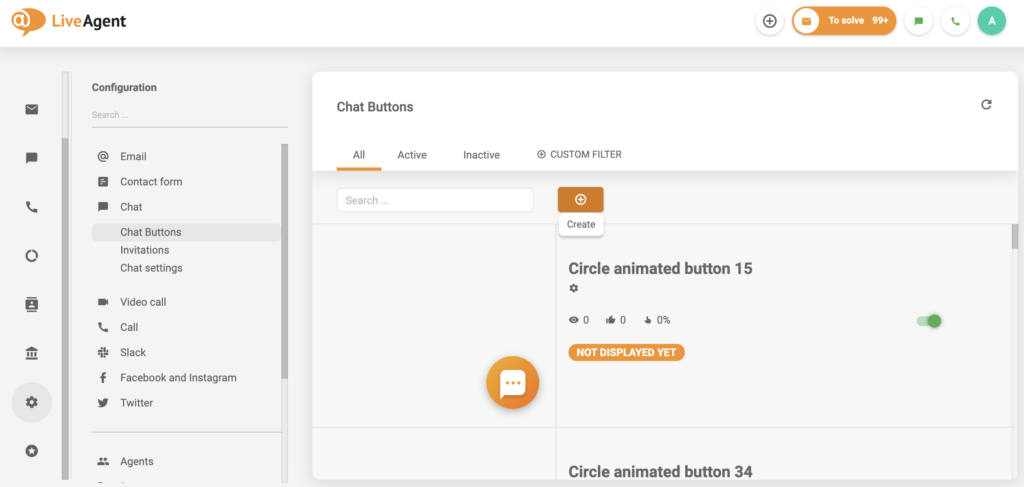 LiveAgentでのチャットボタン作成
